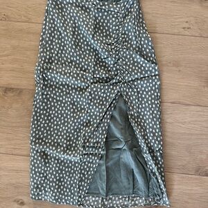 Abercrombie Polka Dot Ruched Midi Skirt